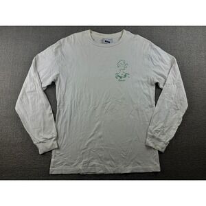 Paterson Long Sleeve T-Shirt Men M White Smoking Girl Back Script Cotton Skate